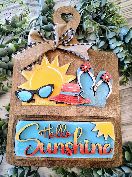 Small Sunshine Laser Cut Wood Truck Insert โ Cutting Board - Interchangeable Summer Decor โ Creations by Ranell