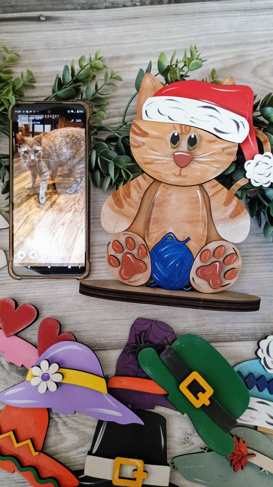 Custom Painted Pet with Interchangeable Hats