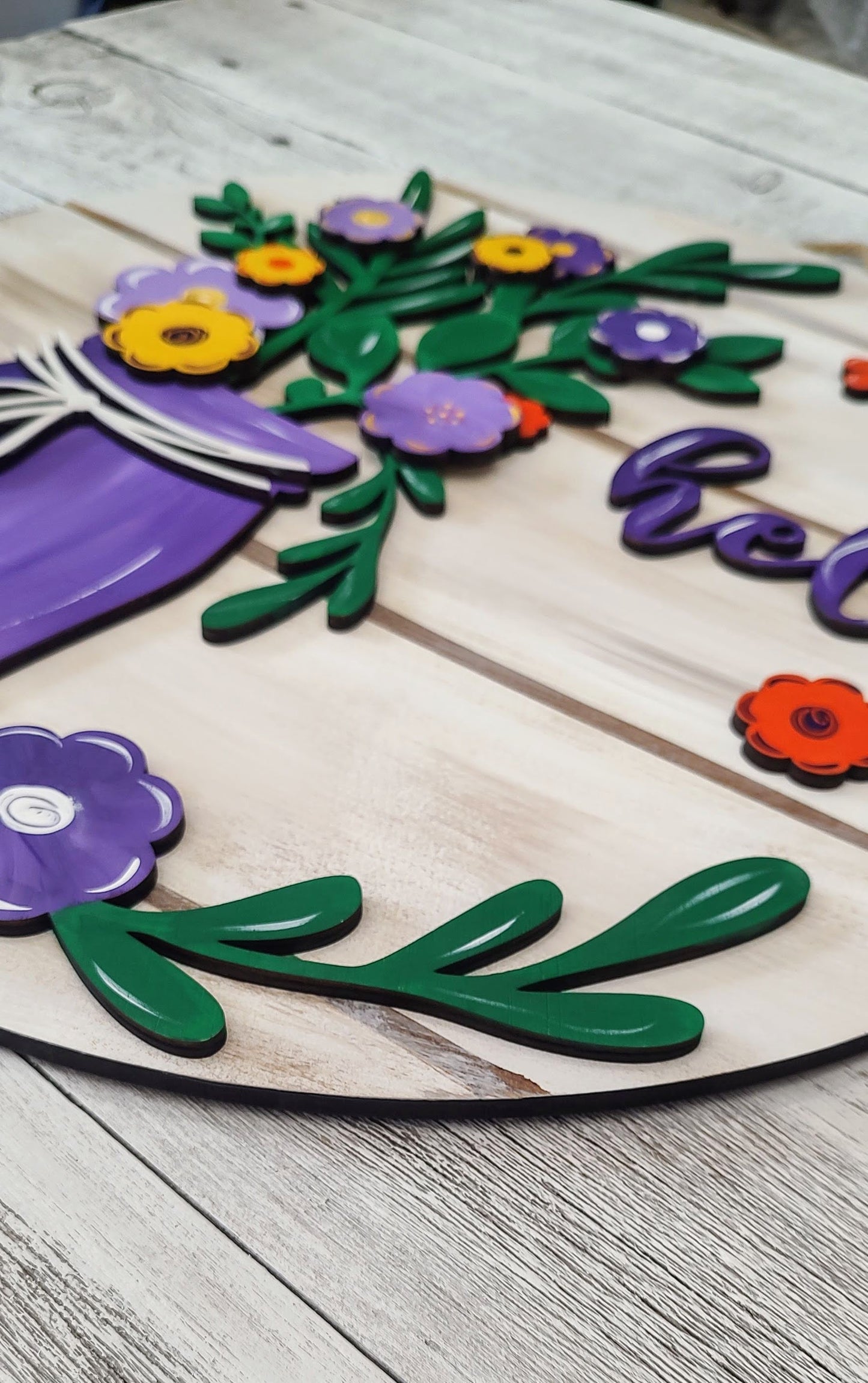 Spring Floral Mason Jar Door Hanger