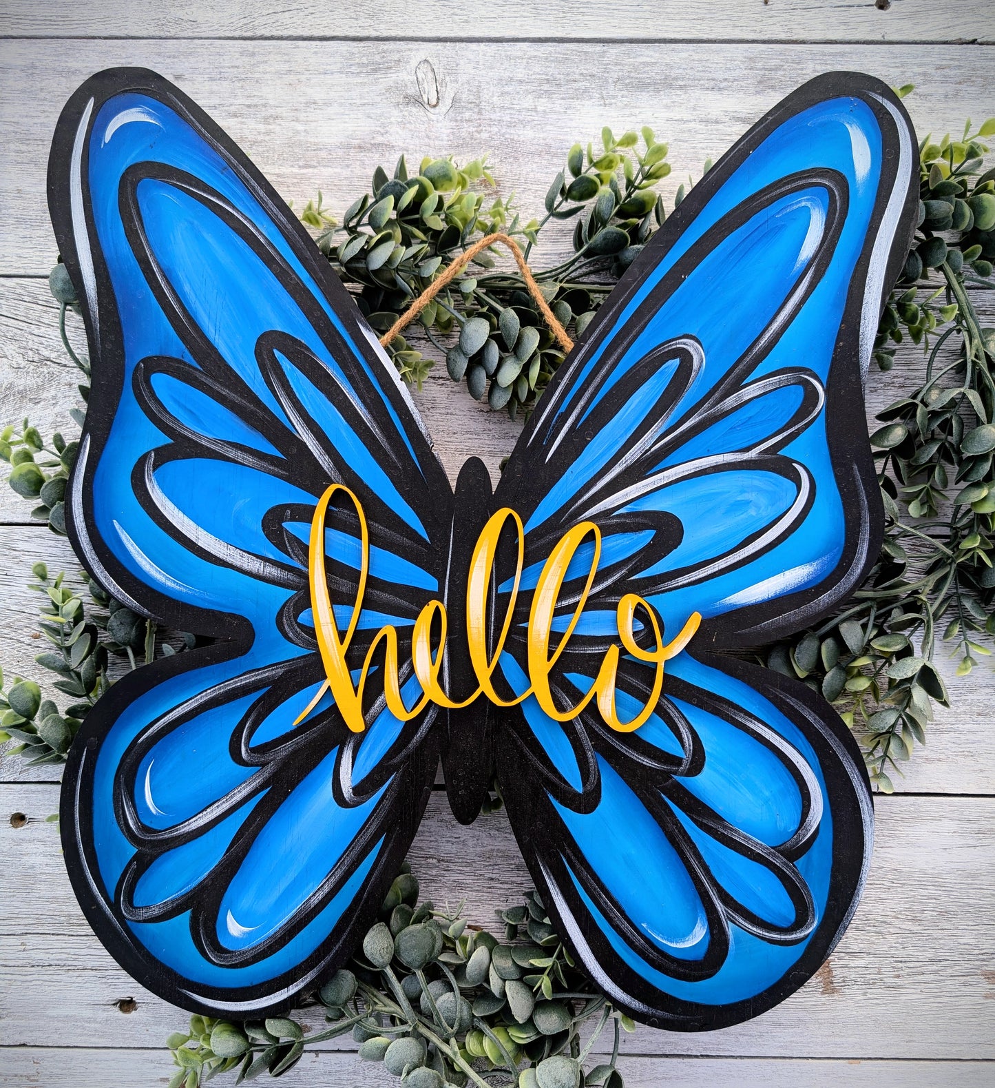 Blue Butterfly Spring/Summer Door Hanger