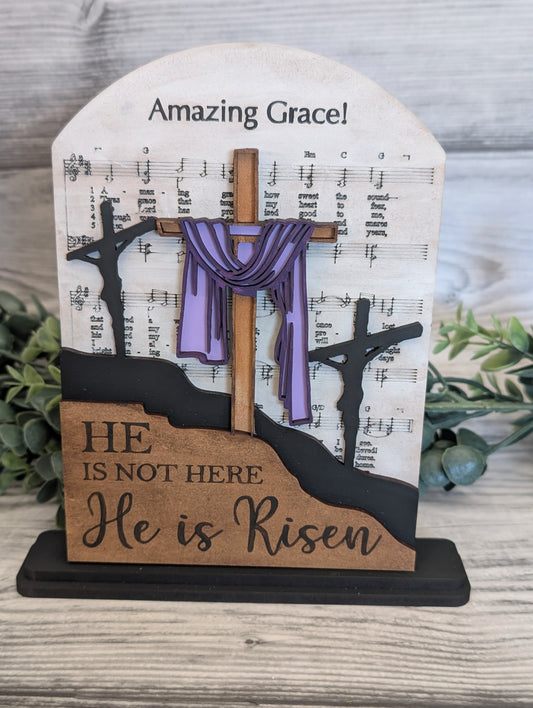 Amazing Grace Religious Shelf Decor l Seasonal Easter Spring Decor