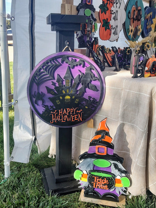 Haunted House Halloween Door Hanger