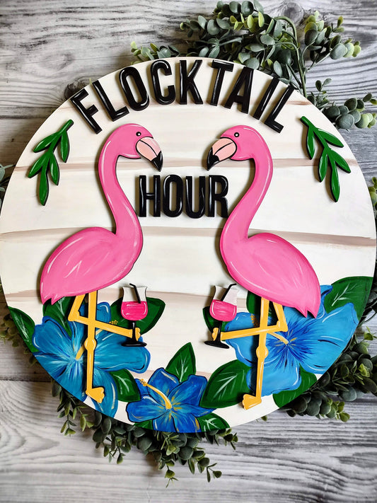 Flocktail Hour Spring/Summer Door/Wall Hanger