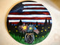 July 4th Independence Day Flag Sky and Sparklers Door/Wall Hanger