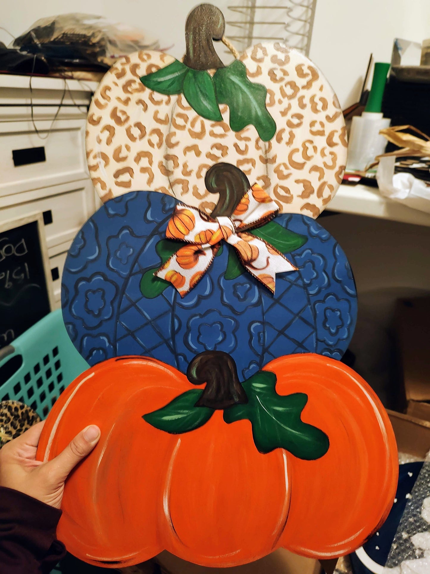 Pumpkin Trio Fall Door/Wall hanger