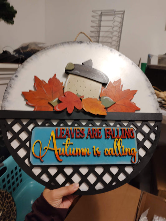 Small Fall Acorn Laser Cut Wood Truck Insert – Round Door Hanger - Interchangeable Fall Decor – Creations by Ranell
