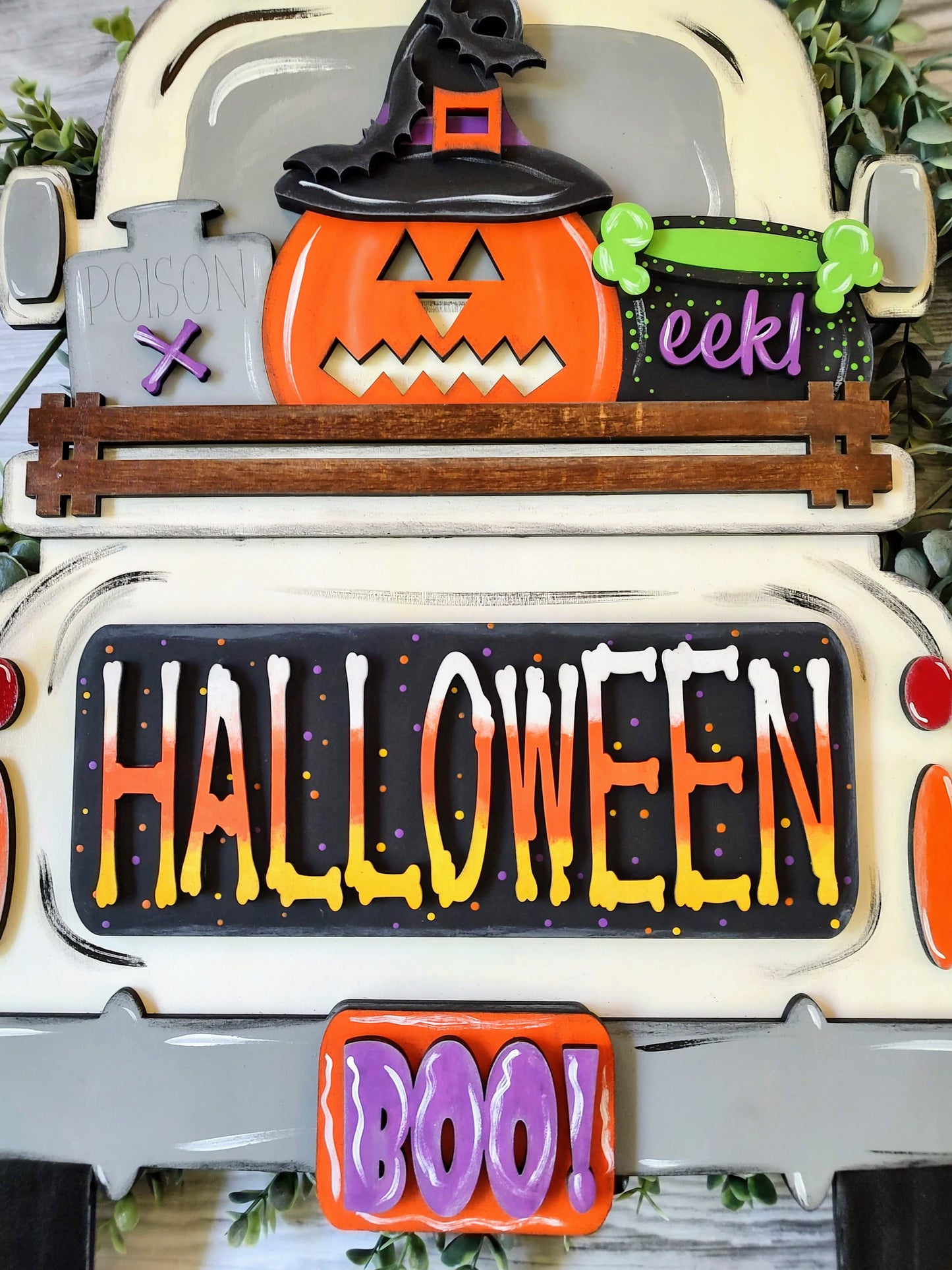 Halloween Insert for Interchangeable Truck and Cutting Board.