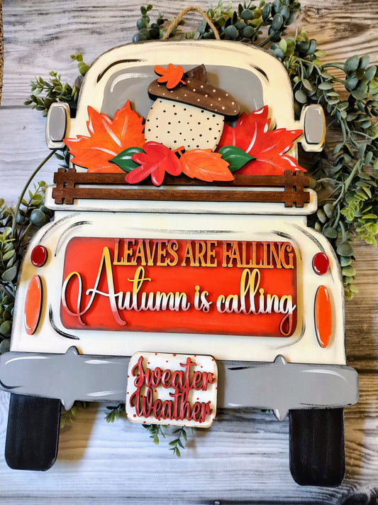 LARGE Fall Acorn Truck Insert