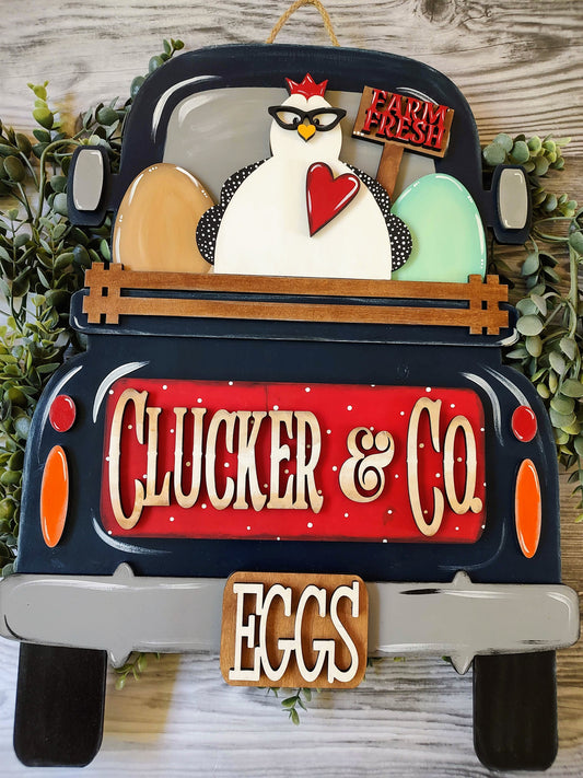 SMALL Chicken Lovers Truck Insert - Fits SMALL Famous Truck, Gnome, and House | Farm Decor