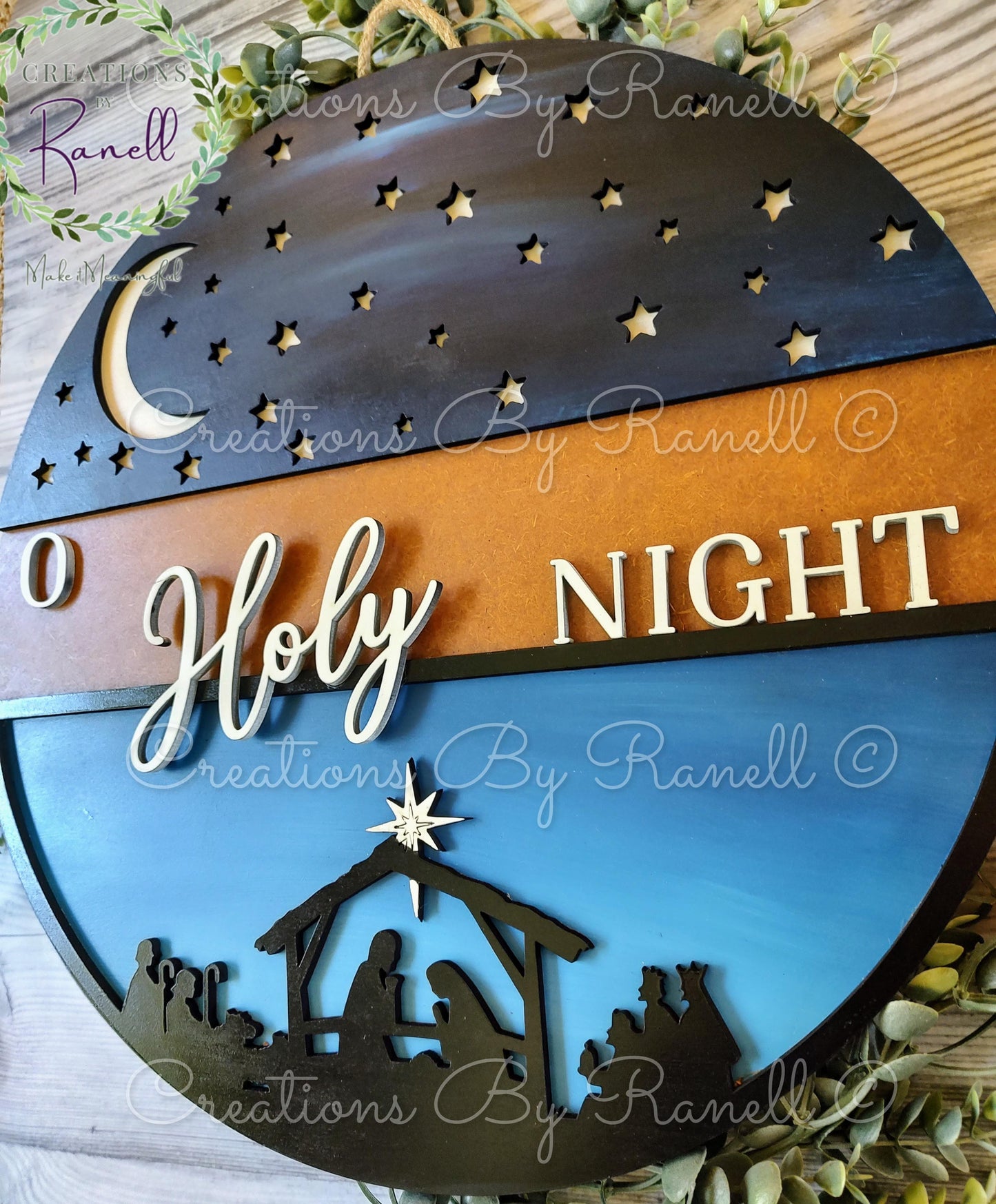 Christmas Nativity O Holy Night Door Hanger