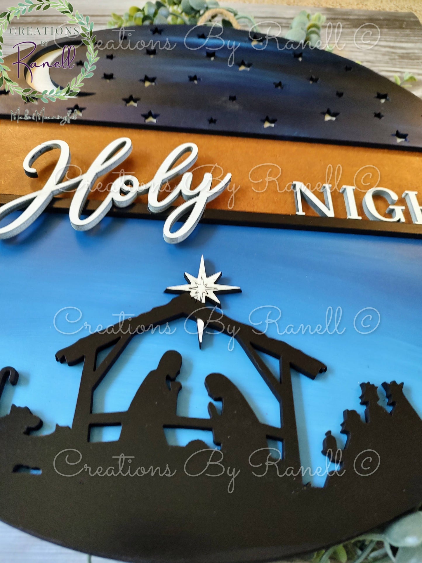 Christmas Nativity O Holy Night Door Hanger