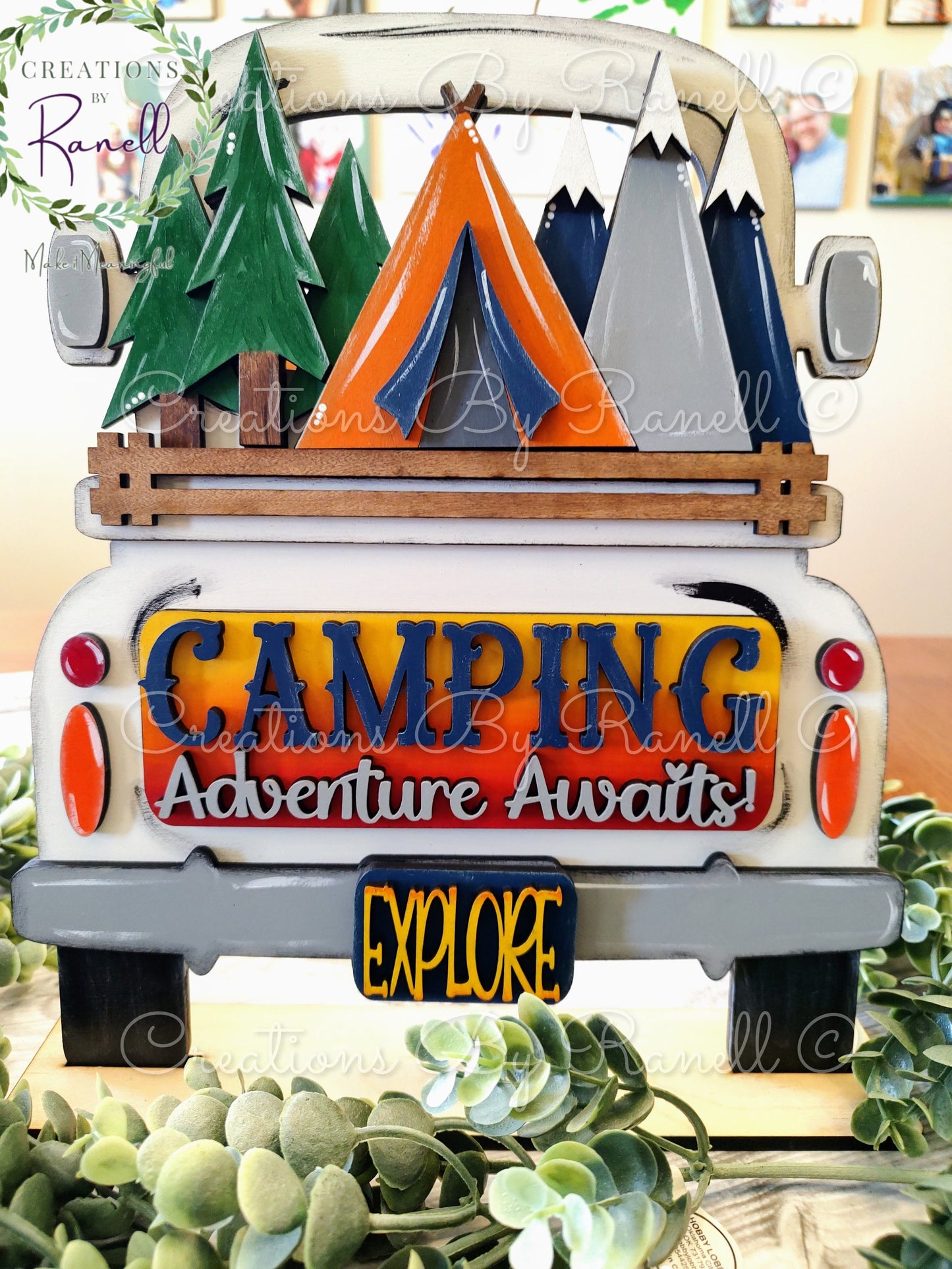 Camping/Summer Insert for Interchangeable Truck and Cutting Board