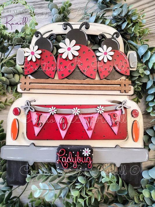 Ladybug Summer Insert for Interchangeable Truck and Cutting Board