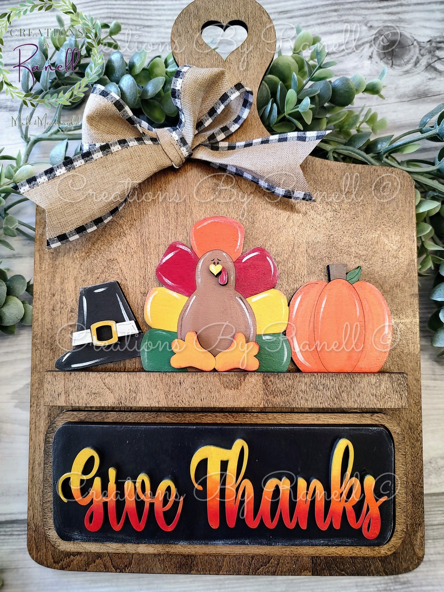 Thanksgiving Insert for Interhangeable Truck and Cutting Board