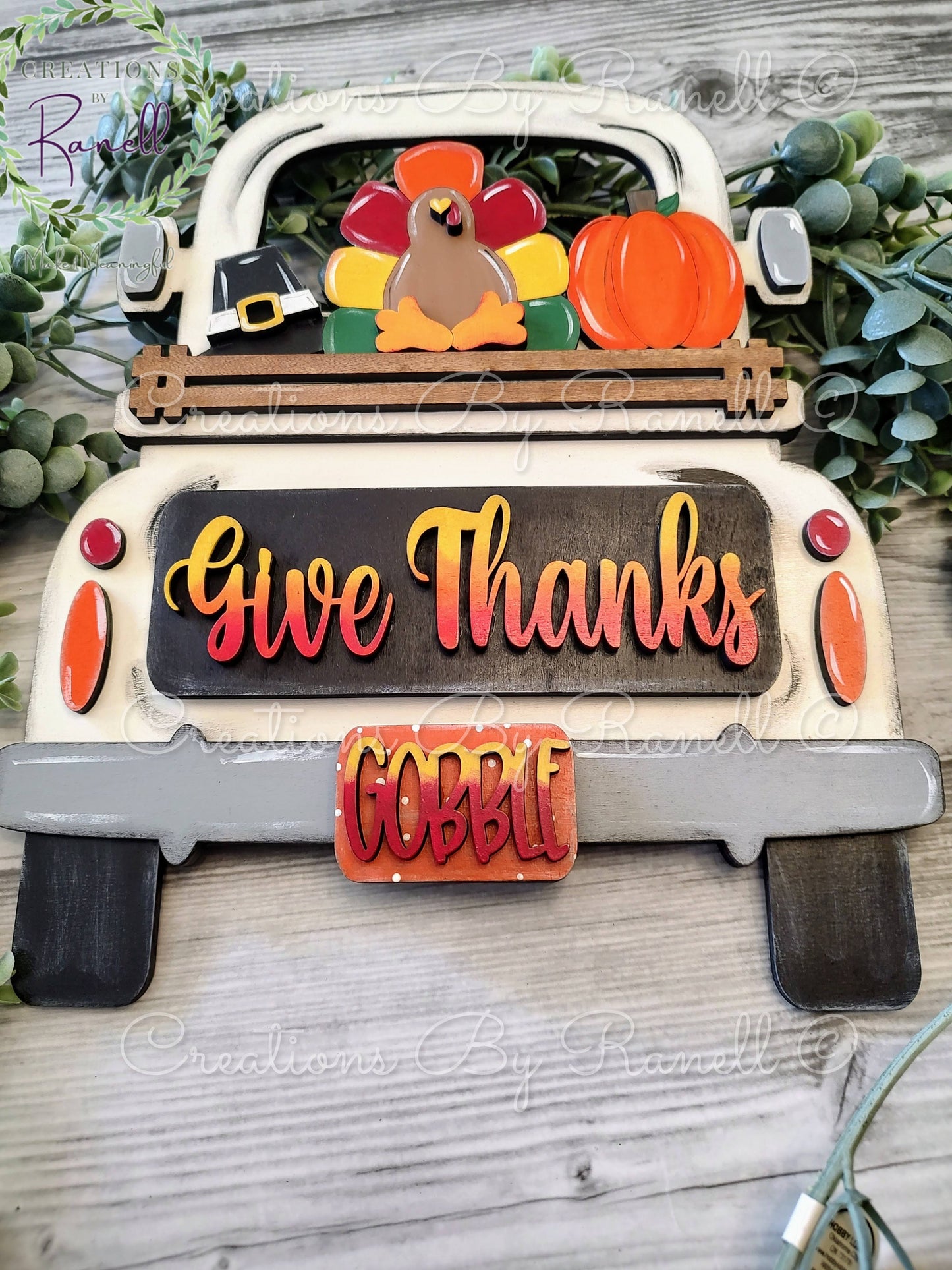 Thanksgiving Insert for Interhangeable Truck and Cutting Board