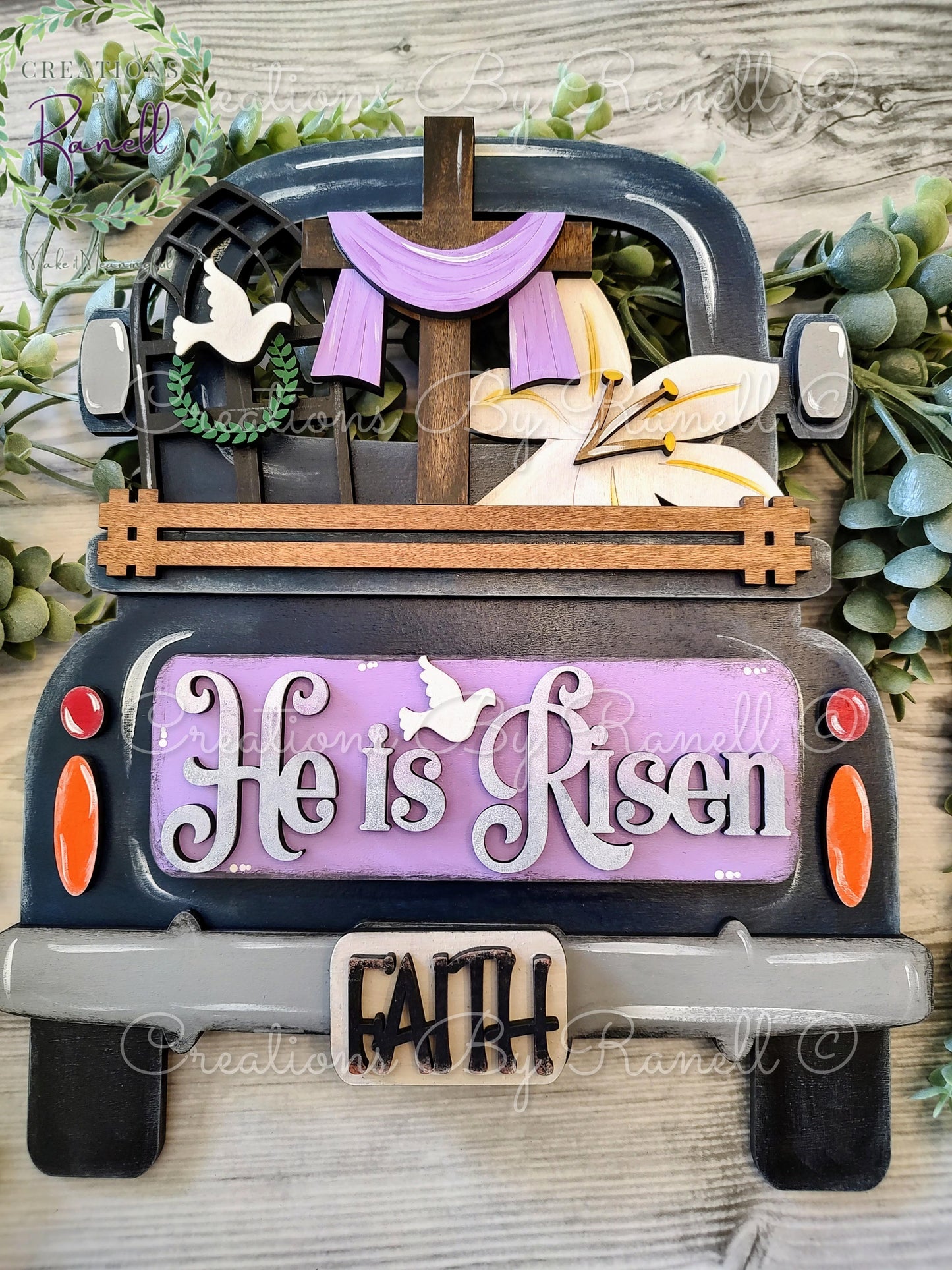 Easter He is Risen Insert for Interchangeable Truck and Cutting Board