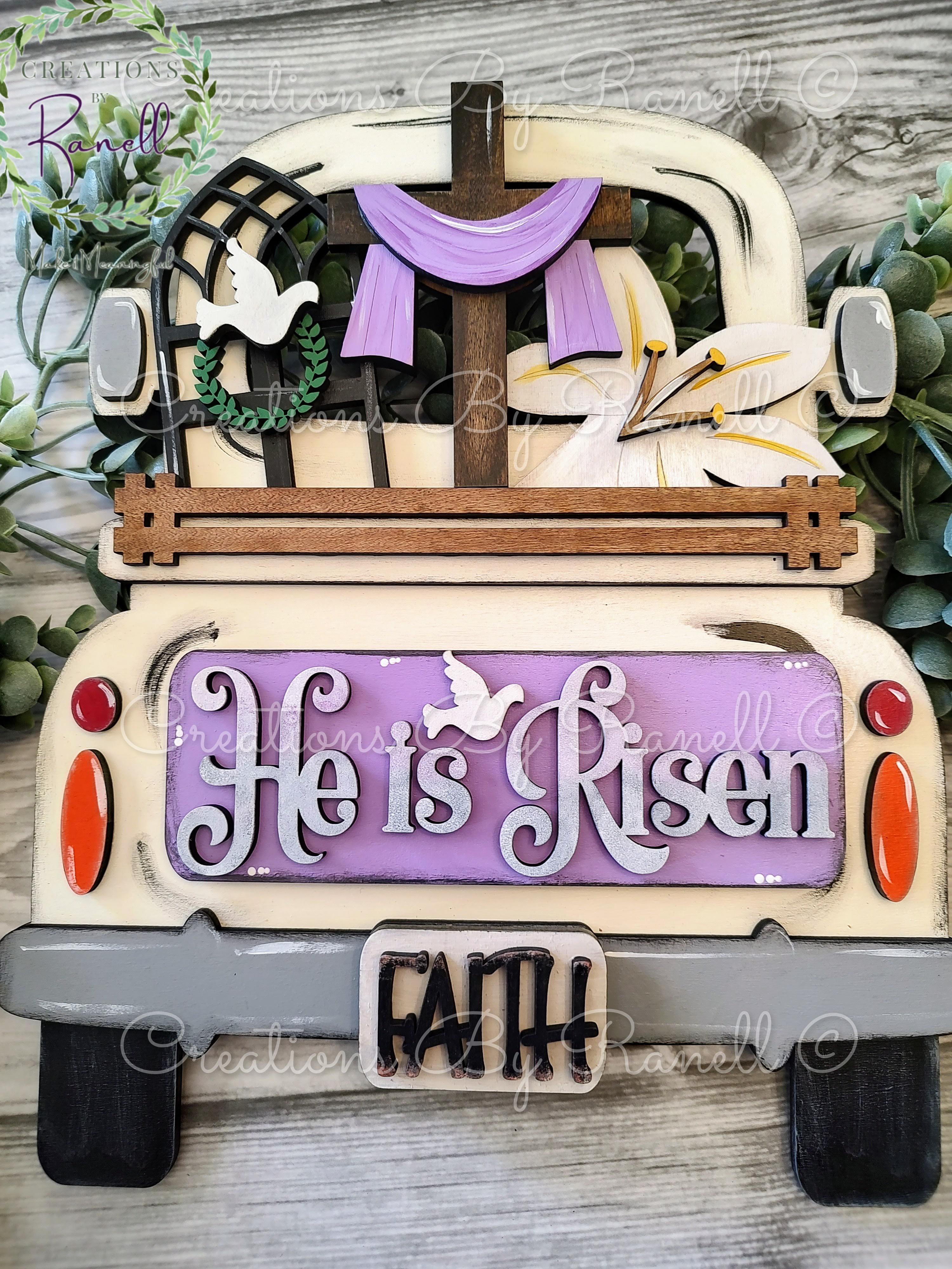 Easter He Is Risen Truck Insert | Creations by Ranell – Creations By Ranell