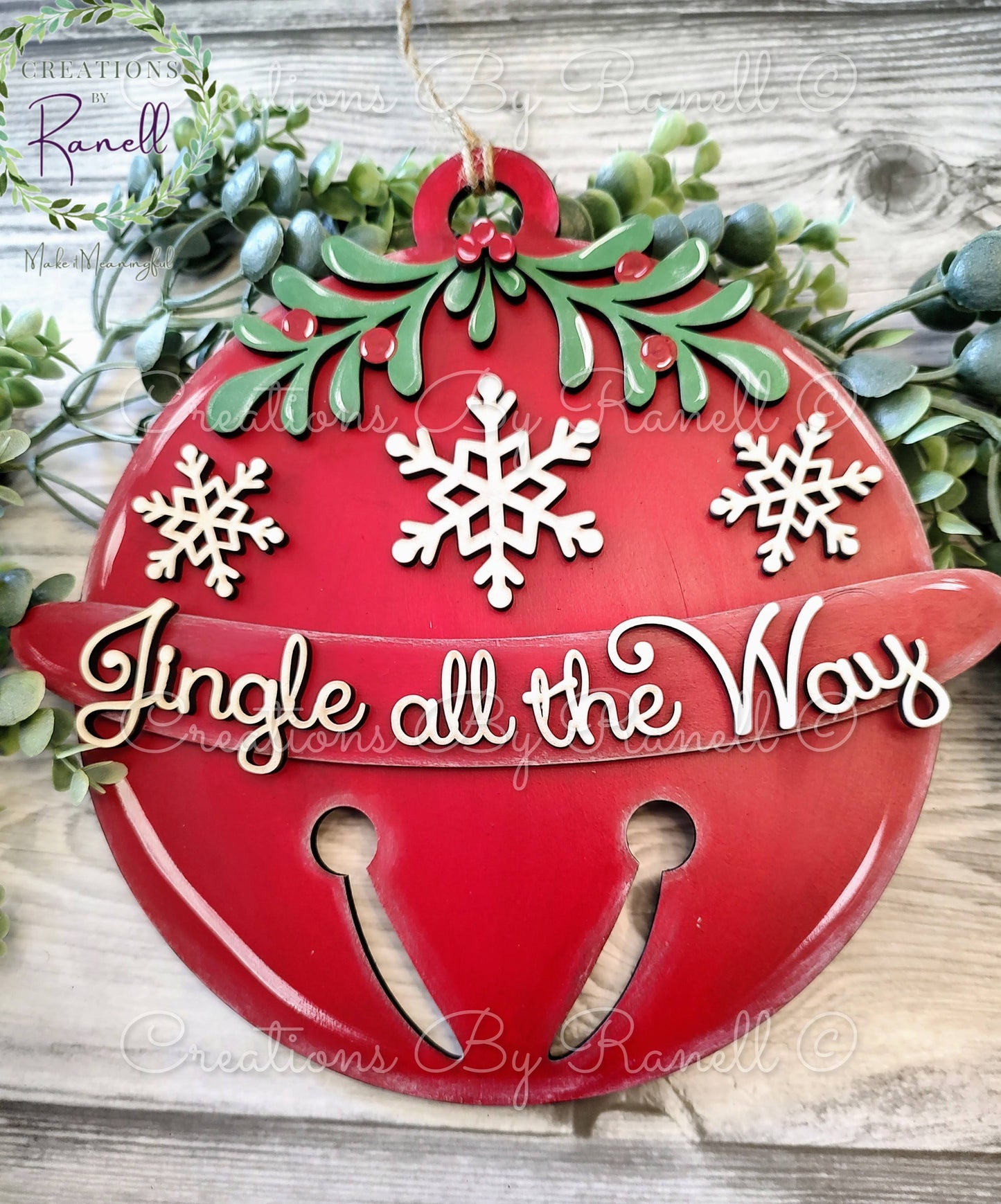 Jingle All the Way 3D Christmas Door Hanger/Wall Sign