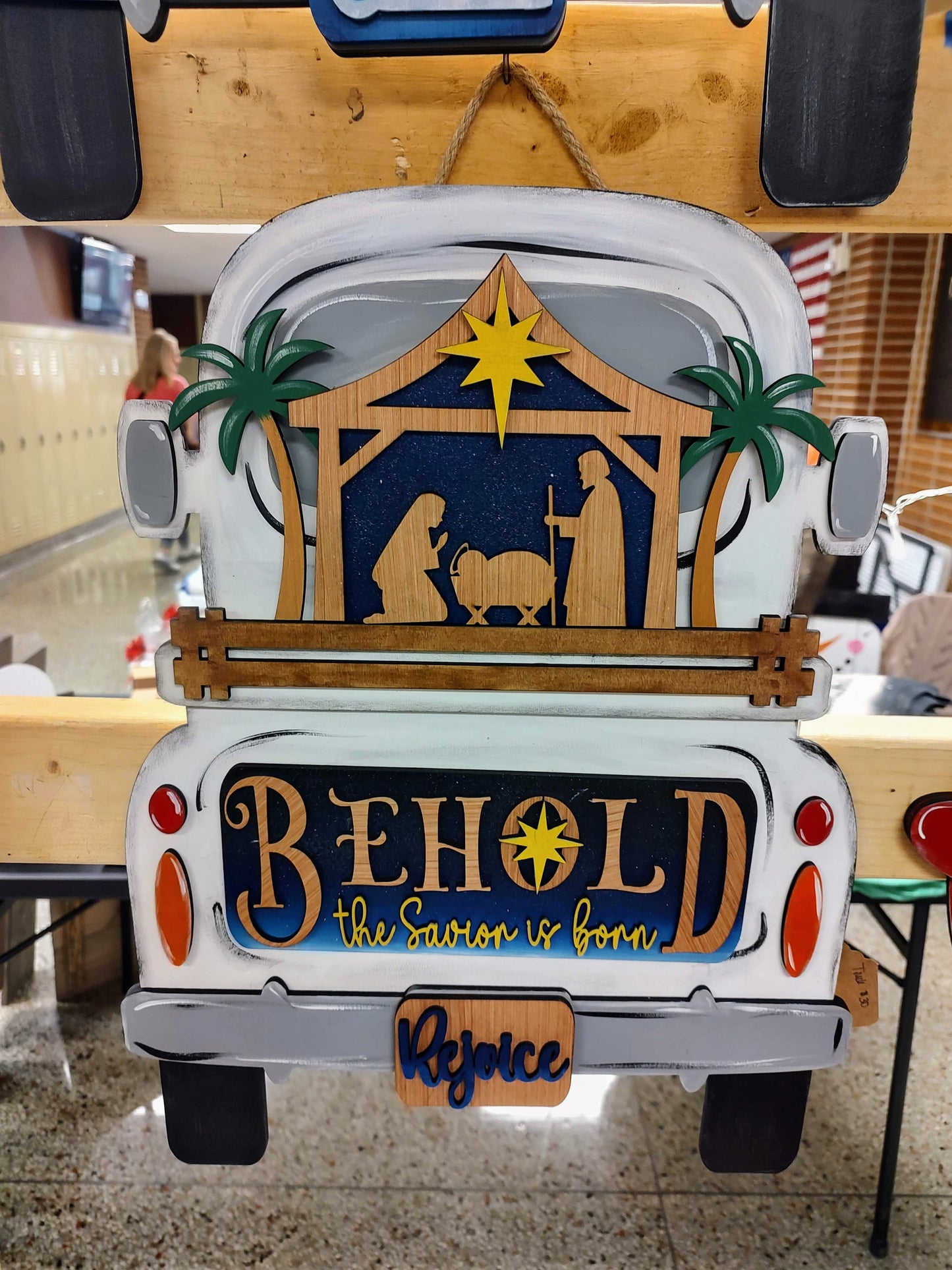 Christmas Nativity "Behold a Child Is Born" Insert for Interchangeable Truck and Cutting Board.