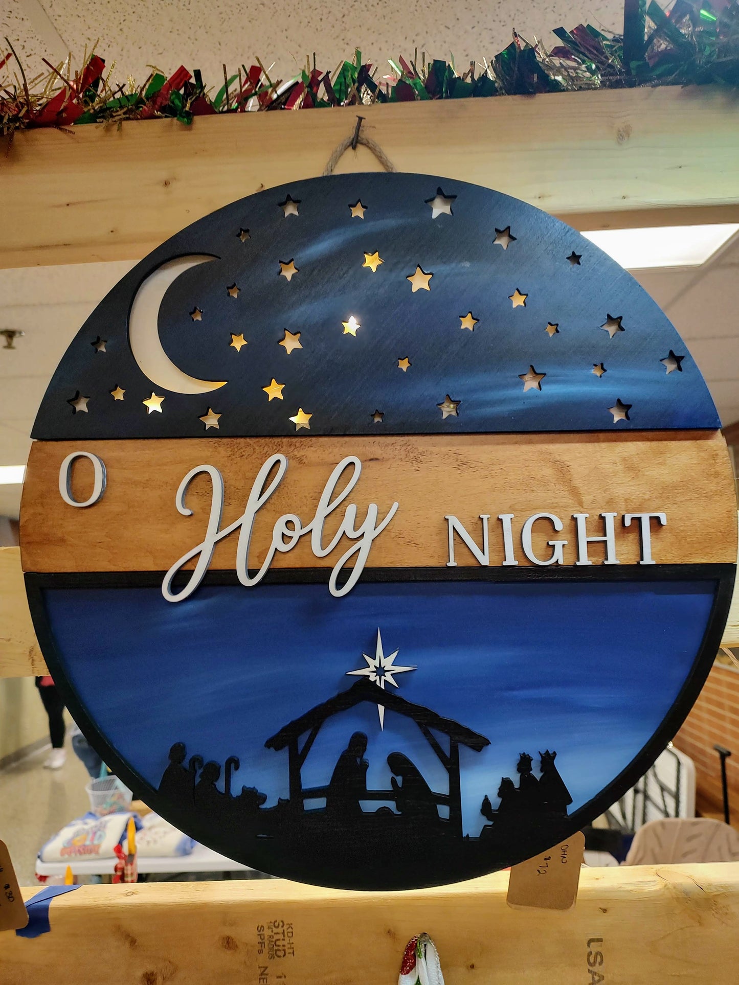 Christmas Nativity O Holy Night Door Hanger