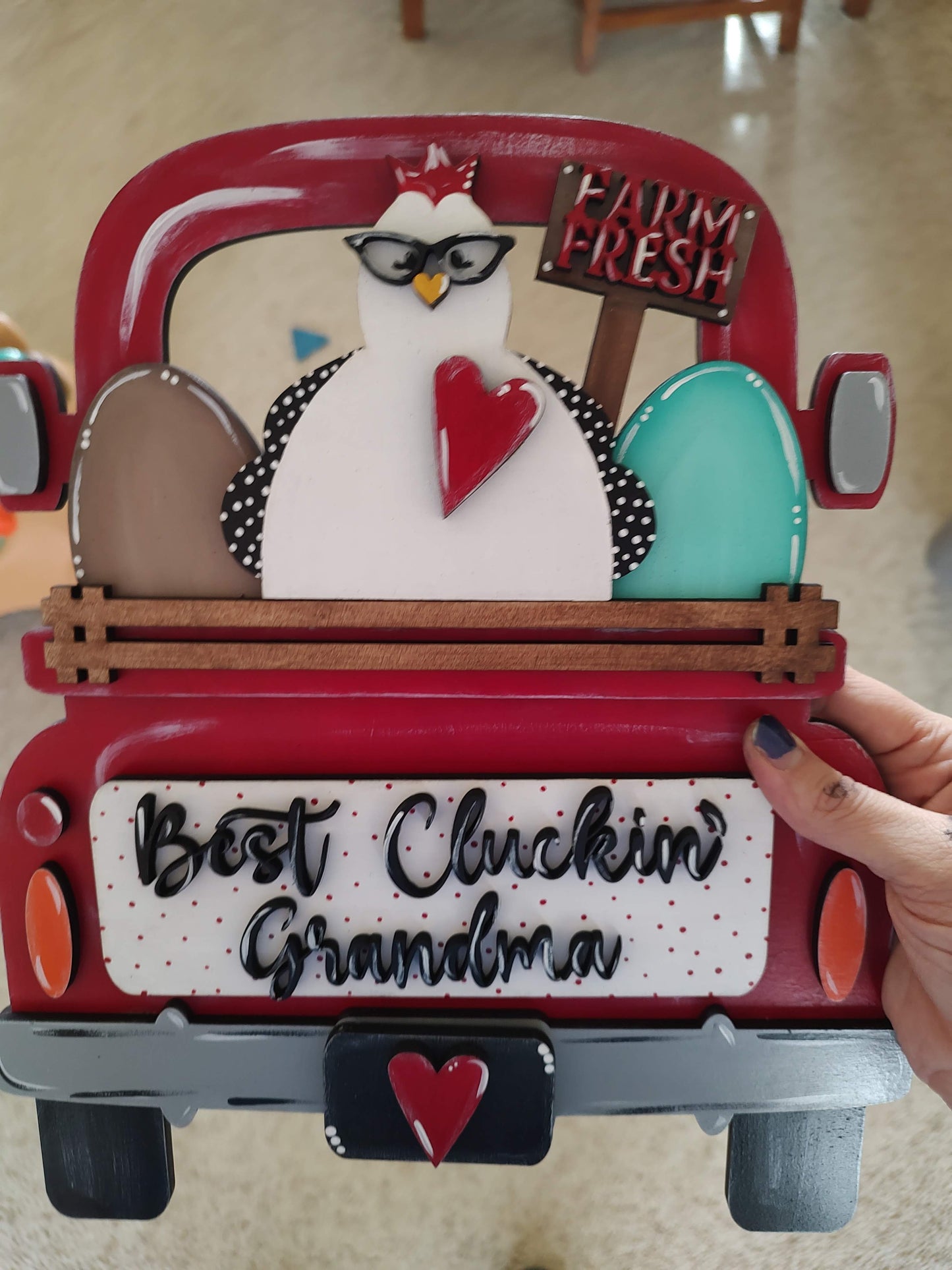 Chicken Lovers Insert for Interchangeable Truck and Cutting Board