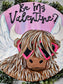 Be My Valentine Cupid Highland Cow Door/Wall Hanger