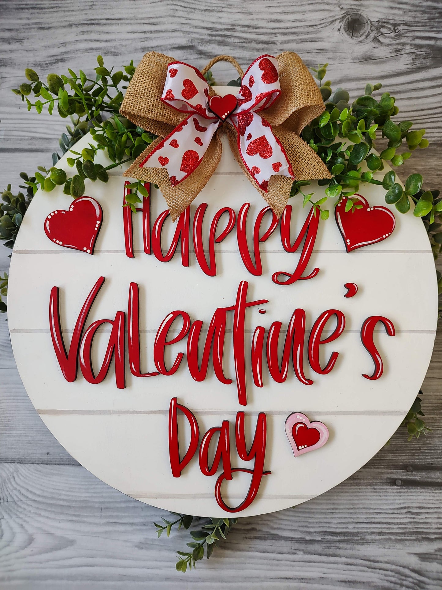 Happy Valentine's Day Shiplap Door Hanger