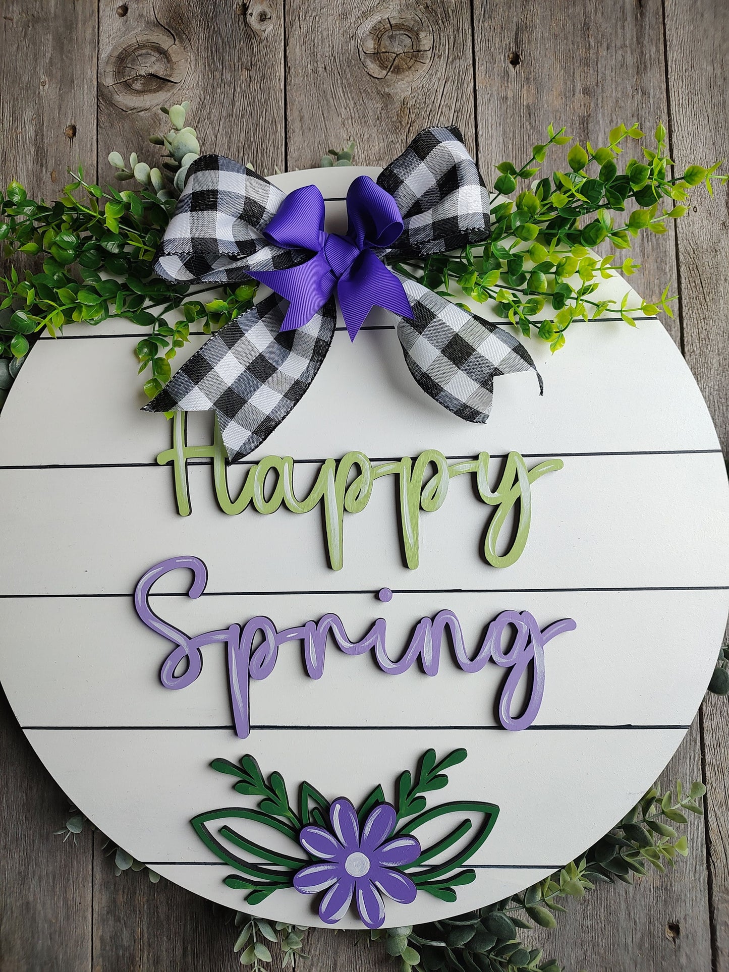 Happy Spring Colorful yet Simple Door Hanger