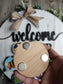 One sign all year long! Interchangeable Welcome door hanger with inserts with changeable O! One year of signs in one