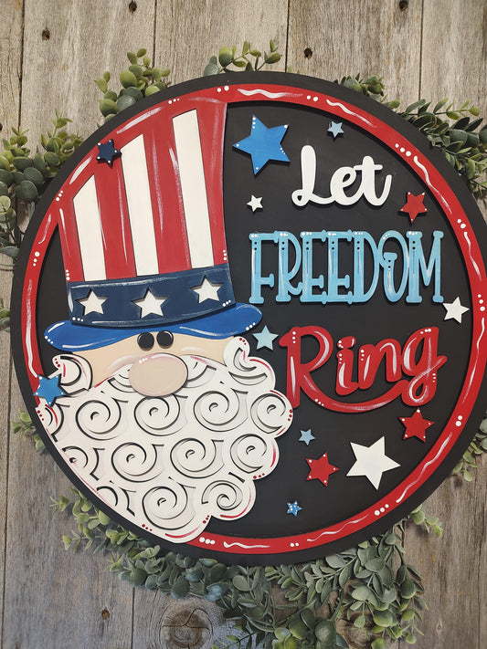 Let Freedom Ring 4th of July/Summer Uncle Sam Door Hanger