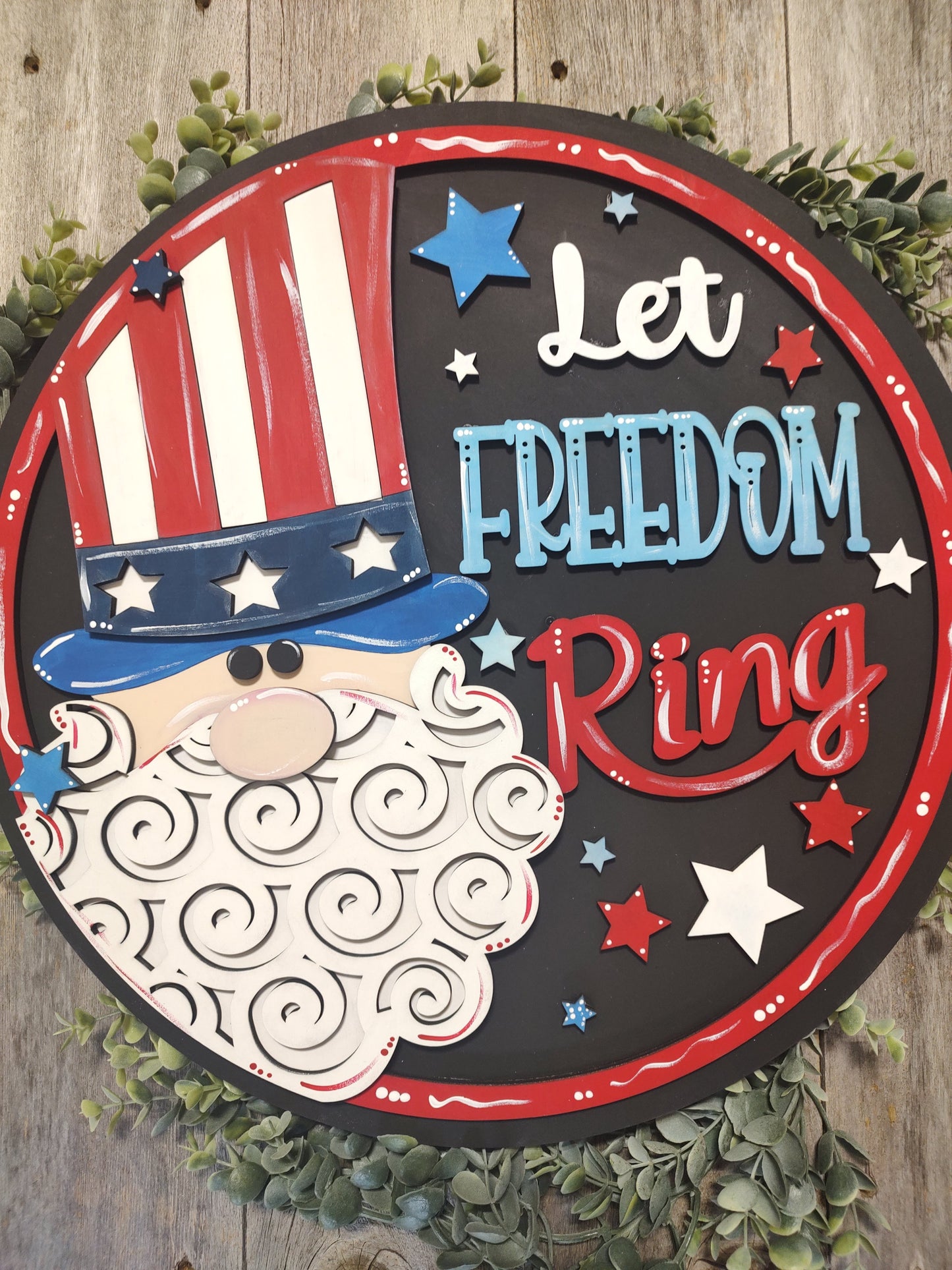 Let Freedom Ring 4th of July/Summer Uncle Sam Door Hanger