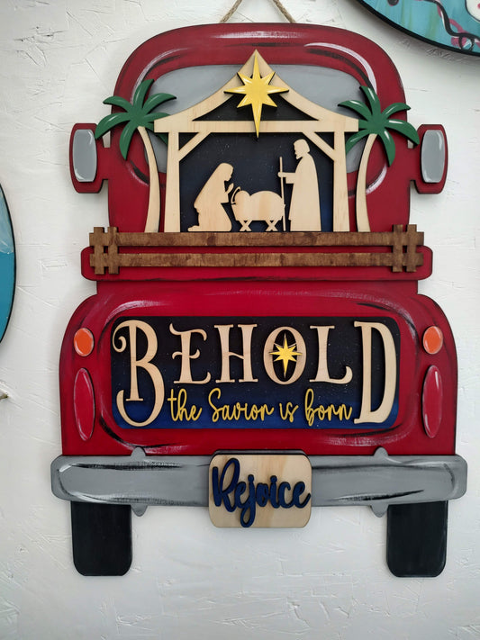 LARGE Christmas Nativity Truck Insert