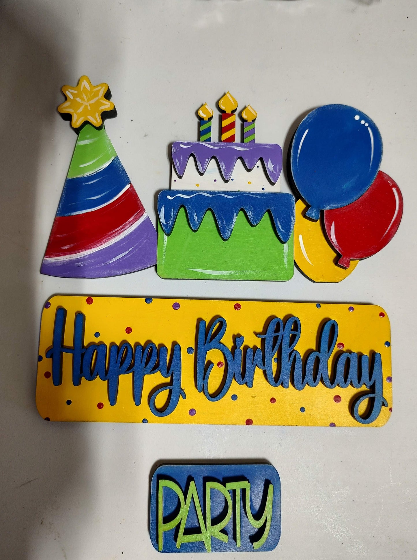 Happy Birthday Insert for Interchangeable Truck and Cutting Board