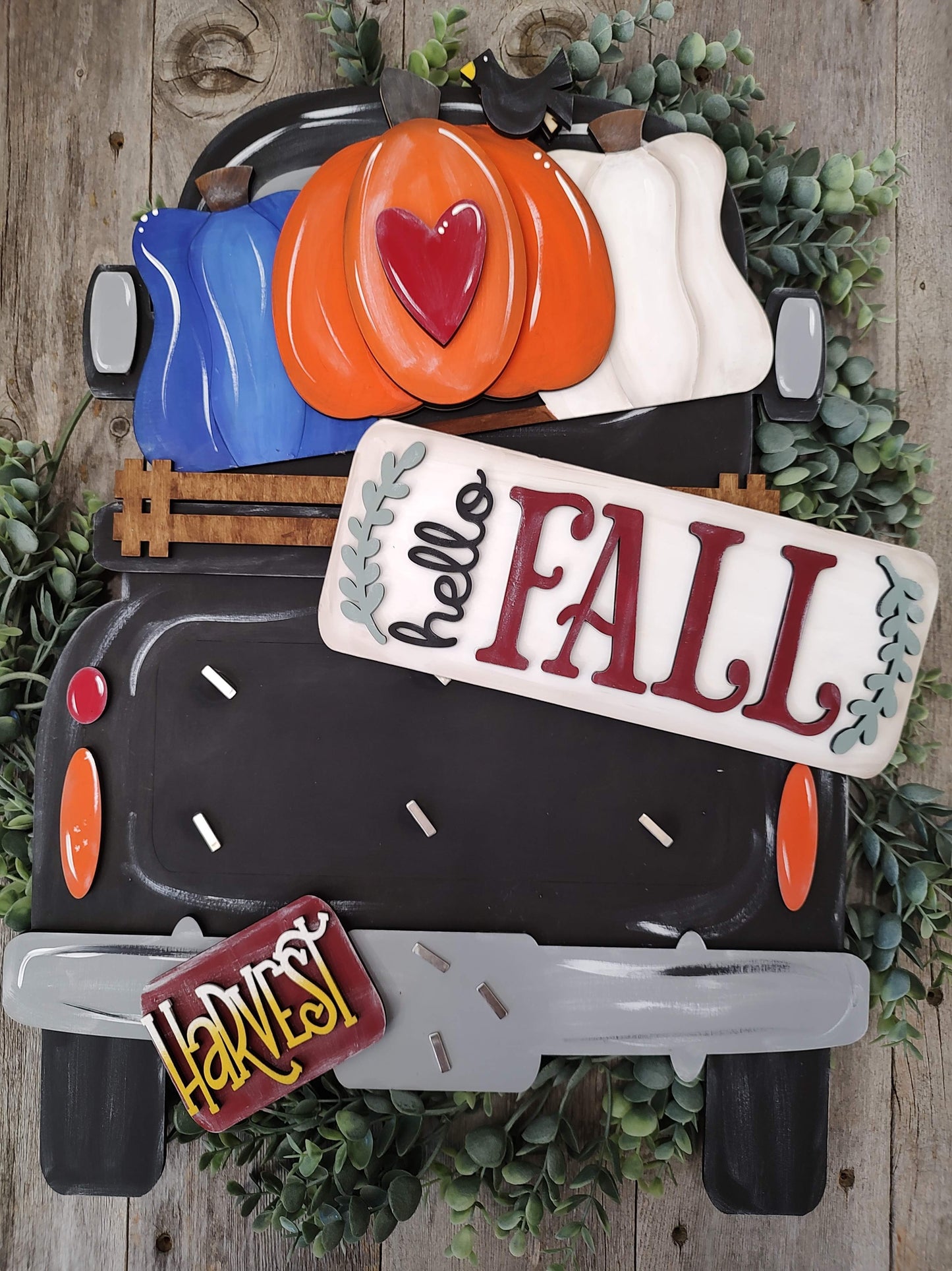 Pumpkin Fall Insert for Interchangeable Truck and Cutting Board