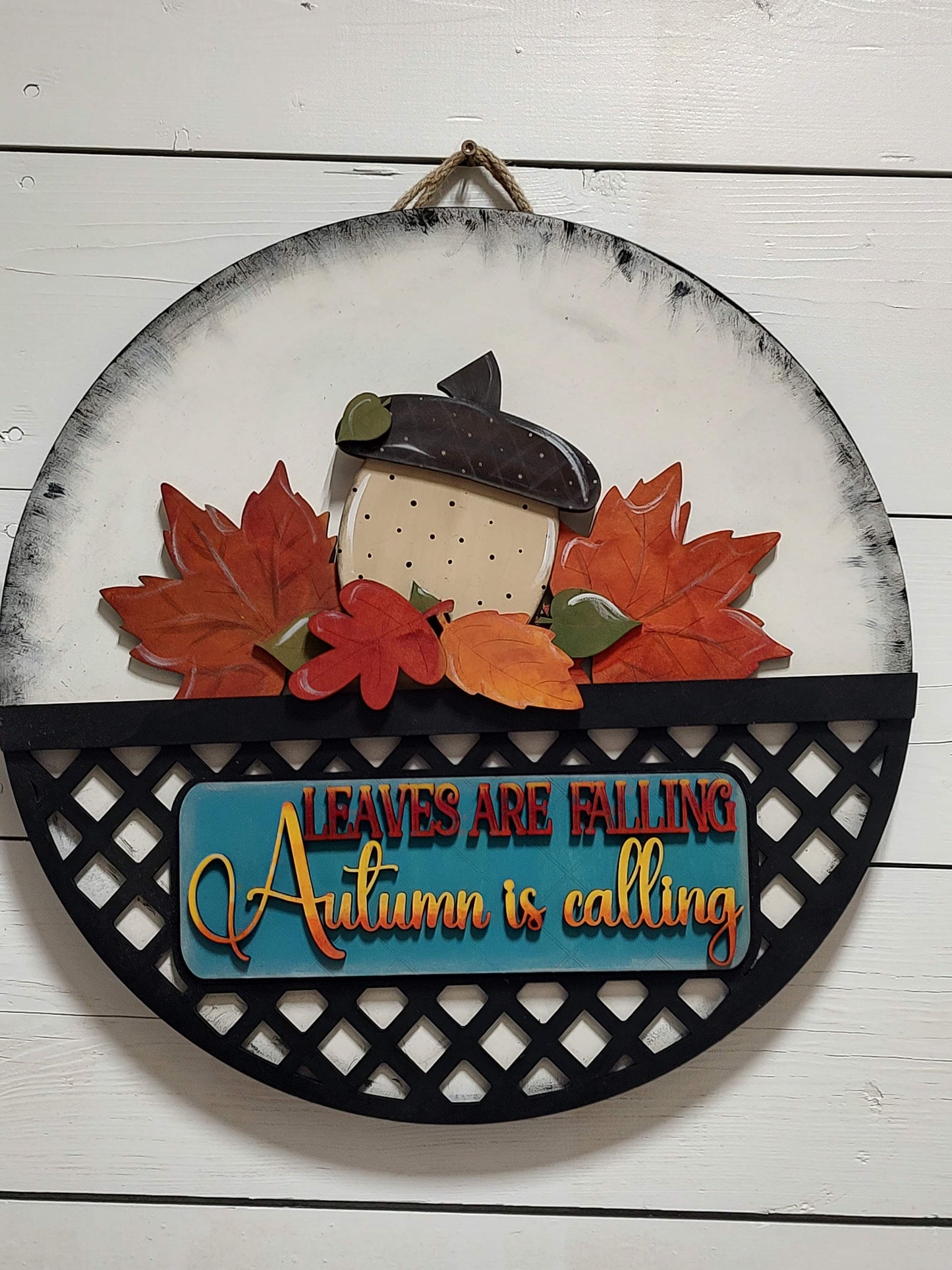 Round Truck Insert Base Laser Cut Wood Door Hanger - Autumn is Calling - White – Interchangeable Home Decor – Creations by Ranell