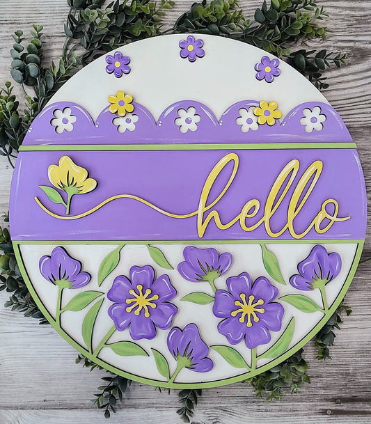 Genevieve Spring Floral Door Hanger