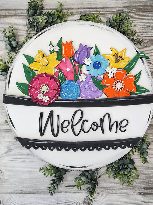 Interchangeable Basket Door Hanger- Comes with all 4 Seasons