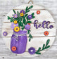 Spring Floral Mason Jar Door Hanger
