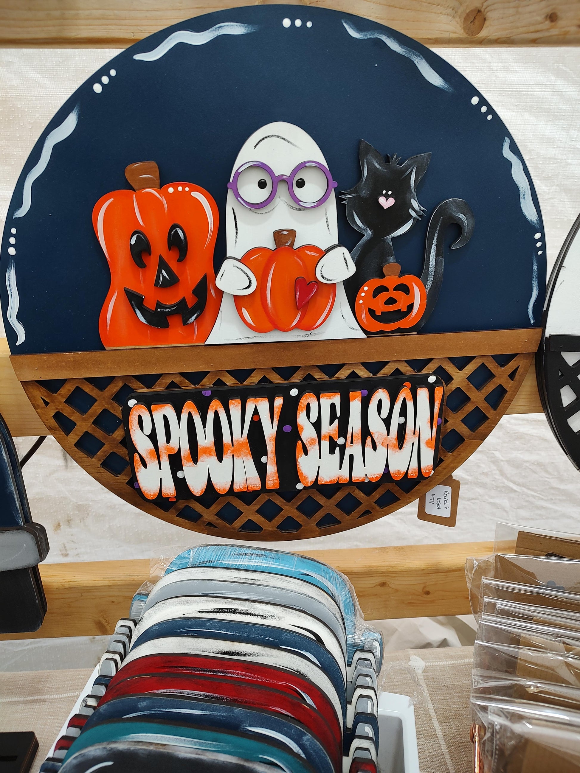 Round Truck Insert Base Laser Cut Wood Door Hanger - Halloween Spooky Season – Interchangeable Home Decor – Creations by Ranell