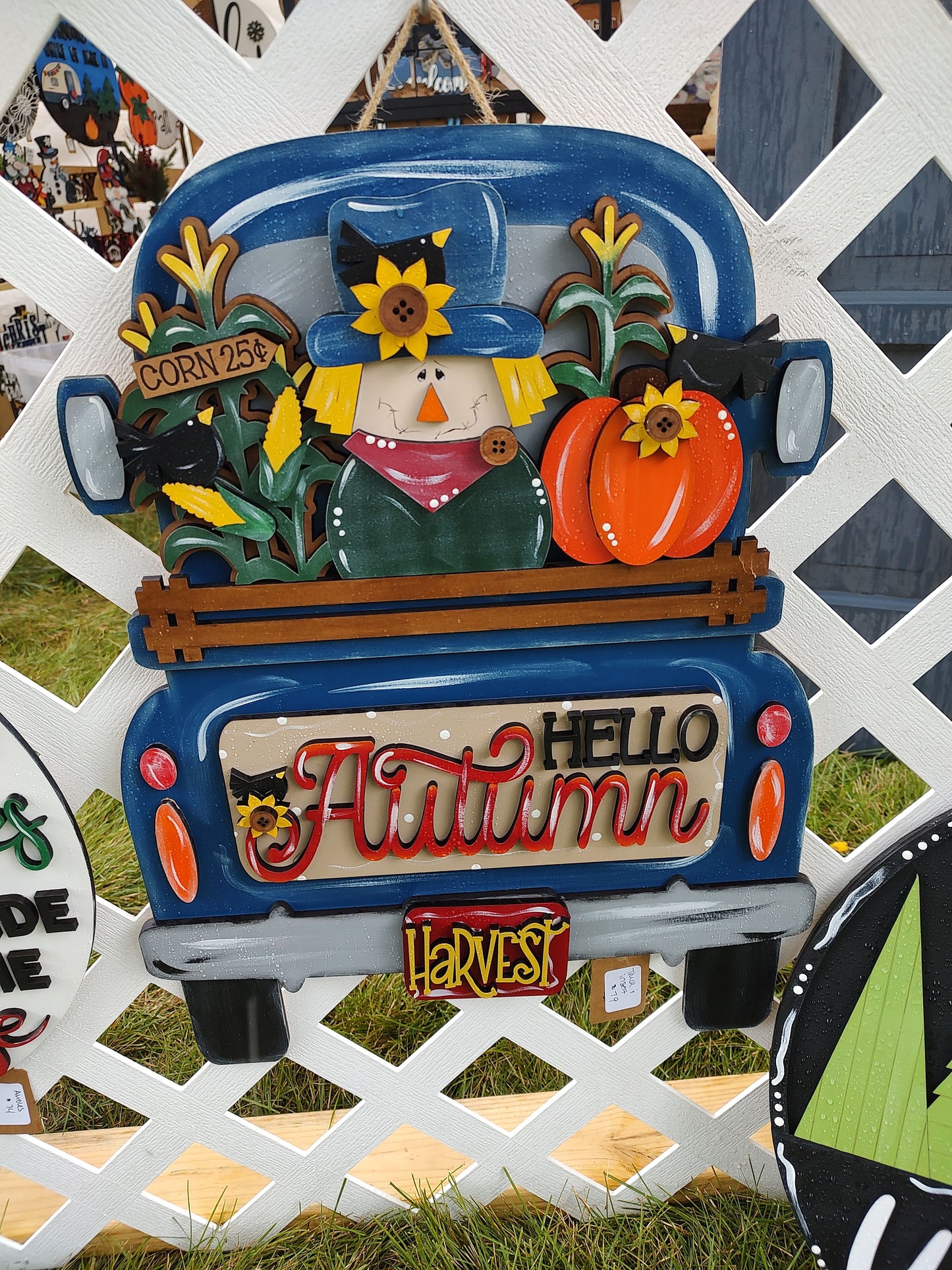 LARGE Fall Scarecrow Truck Insert