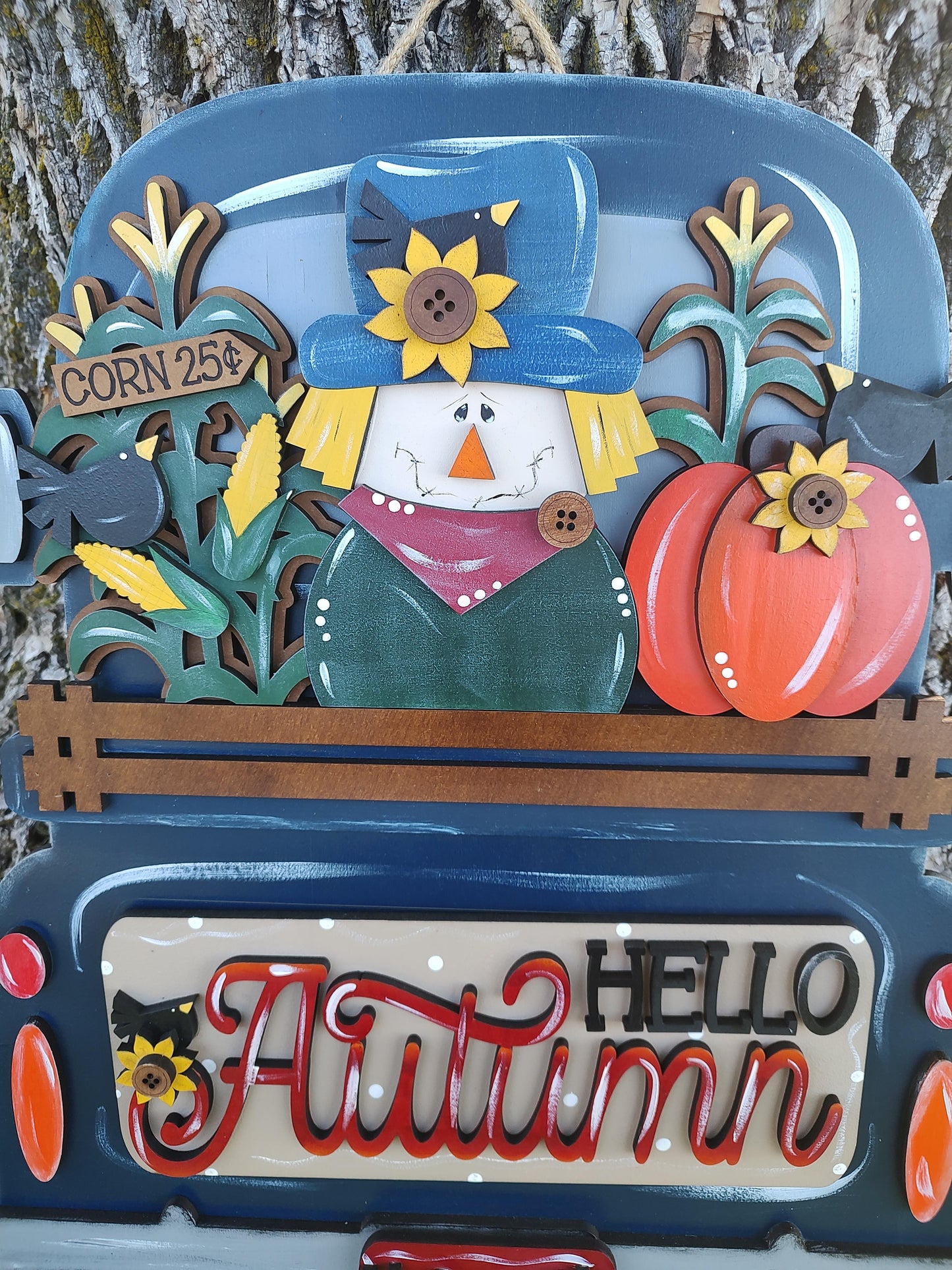 LARGE Fall Scarecrow Truck Insert