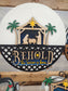Round Truck Insert Base Laser Cut Wood Door Hanger – Religious - Manger - Palm Trees - Interchangeable Home Decor – Creations by Ranell