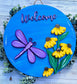 Purple Dragonfly Laser Cut Wood Door Hanger – Spring Summer Home Decor – Creations by Ranell