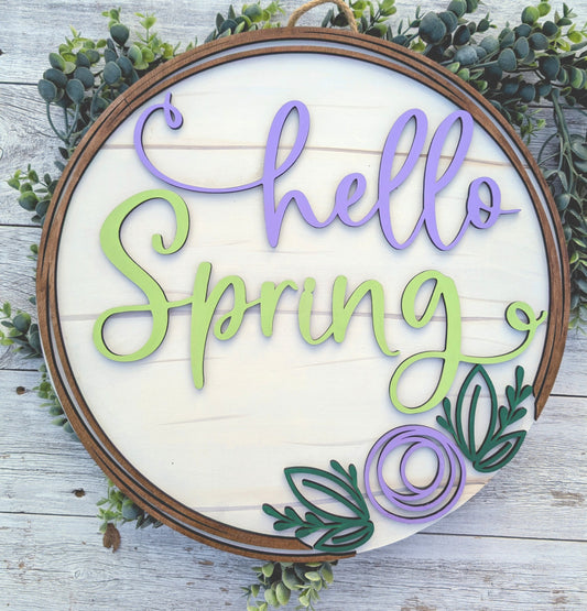 Simple Hello Spring Door Hanger