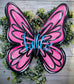 Butterfly Laser Cut Wood Door Hanger – Pink - Blue Hello -Spring Summer Home Decor – Creations by Ranell
