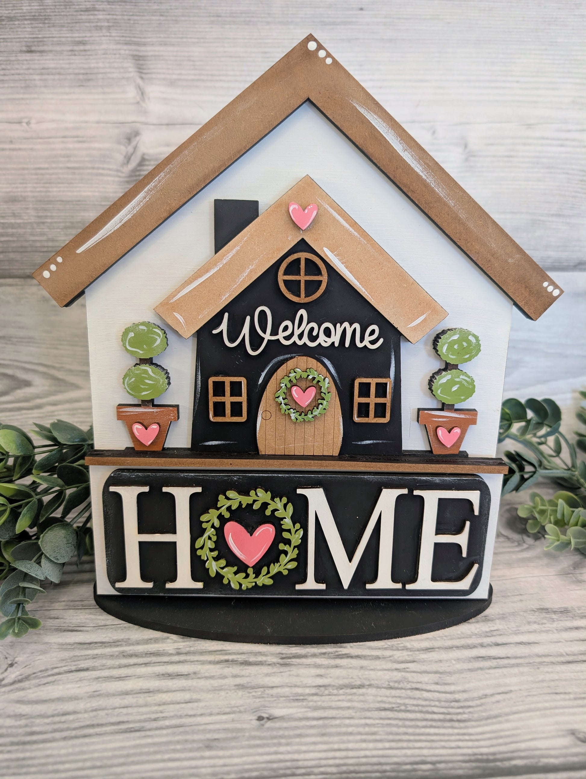 Large Everyday Home Laser Cut Wood Truck Insert – Standing on Table - Interchangeable Home Decor – Creations by Ranell