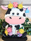 Floral Cow Shelf Decor l Seasonal Spring Decor