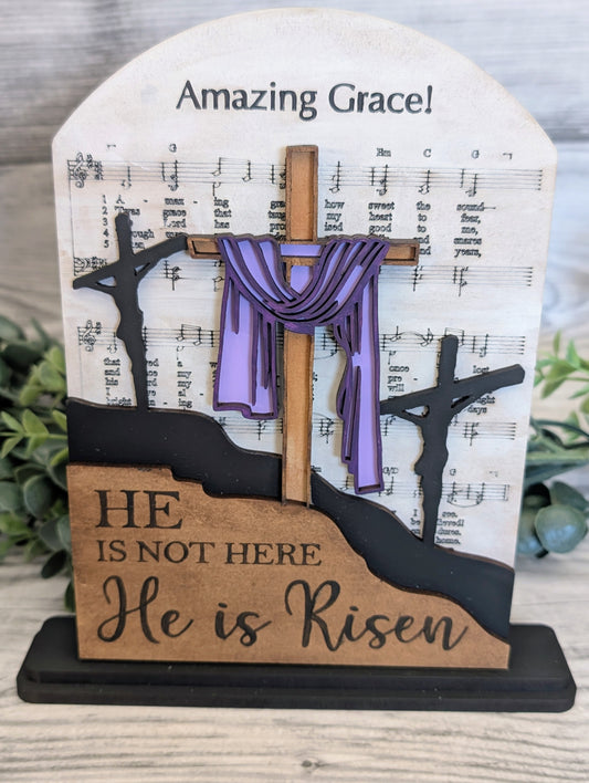 Amazing Grace Religious Shelf Decor l Seasonal Easter Spring Decor
