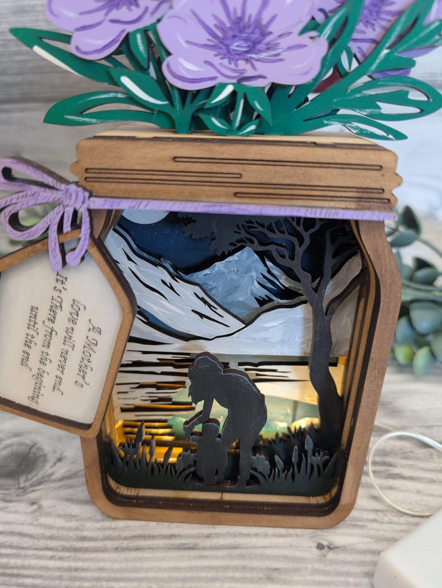 Mother's Light Up Floral Shelf Decor l Everyday Decor