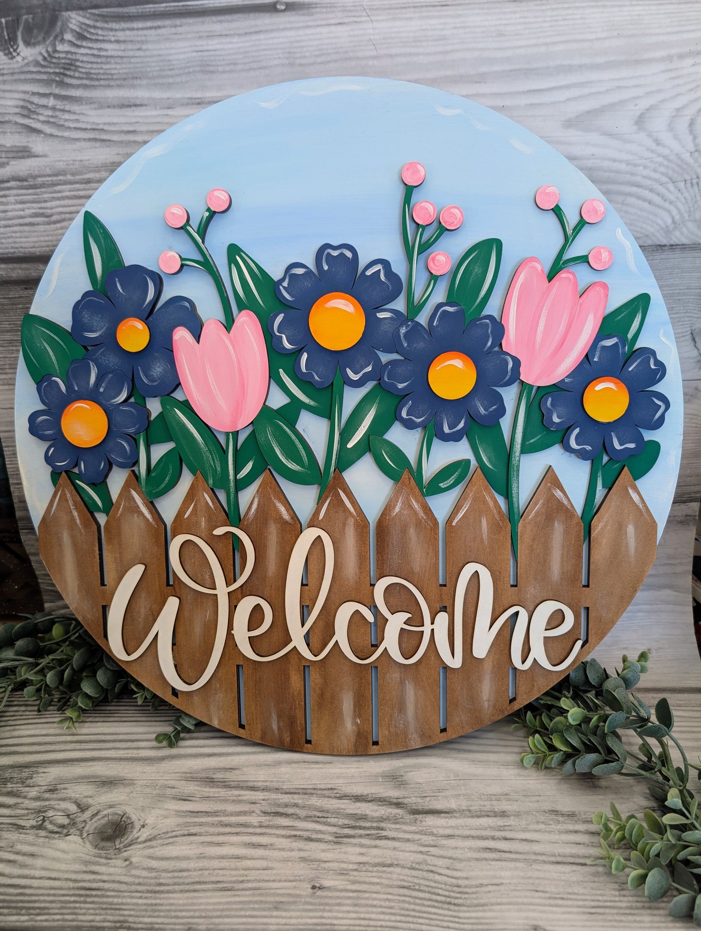 Flowers Uncontained Artistic Door Hanger l Spring and Summer Decor